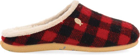 Hot Potatoes Sloffen Skovde - Maat 32 - Unisex - Zwart/Rood - Wol
