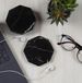 Merkloos Sous-verres en marbre faits à la main - Set de 6 - 8,9 cm - Onyx vert, Blanc, Noir