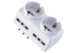 Electraline 71063-Schuko Adapter 2 Sockets 4 en 10/16 Plug 16 A 230 V Wit
