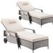 Casaria Ligbed - Set van 2 Kunststof 193x90x43cm - Crème