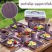 Dempa Set de couverts, assiettes et verres 32 pièces pour 6 personnes - Violet