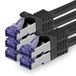 1aTTack.de 5x 1,5 m CAT7 netwerkkabel - 10 Gigabit - RJ45 patchkabel Ethernetkabel (SFTP PIMF LSZH CU) - zwart