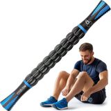 Cozlow Rouleau de massage - Bleu - Appareil de massage corporel avec 9 rouleaux et poignées antidérapantes, pour la relaxation musculaire profonde et la récupération
