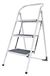Amig - Opklapbare ladder - Stalen kruk met 3 antislip treden - Afmetingen: 72 x 65 x 101 cm - 150 kg - Witte afwerking met zwarte beschermers - Voor professioneel en huishoudelijk gebruik