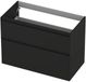INK - Onderkast 2 Laden Greeploos Gelakt 45gr A-symmetrisch - 900x450x650 Mm - Mat Zwart
