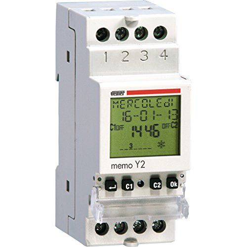 VEMER ve342200 digitale tijdschakelaar Memo DW met IR, lichtgrijs