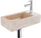 Saniclass Fuente fonteinset – rectangulaire – 40x22x10 cm – travertin beige – robinetterie chromée