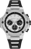 Cerruti 1881 ILG of Switzerland AG Chronograaf LUCARDO Heren Polshorloge Zwart/Wit Analoog Quartz Siliconen/Staal 44mm 10 ATM