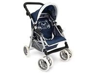 Teorema Giocattoli - Poppenwagen met metalen frame, verstelbare draaggreep, verstelbare rugleuning, hoogte 65 cm en opbergmand, 74255