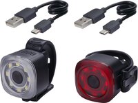 BBB Cycling Spirit Minilamp Set - Fietsverlichting - USB Oplaadbaar - Voor- en Achterlicht - Zwart - BLS-227