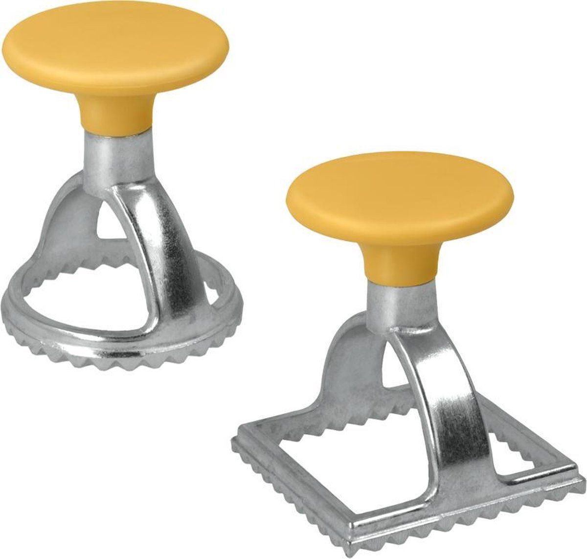 Metaltex Raviolimakers 5/6 cm Aluminium Zilver/Geel 2 delig
