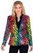 Widmann SRL Pailletten Blazer Crazy Rainbow Stripes Vrouw
