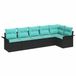 vidaXL - Tuinbank - Set - 6 - st - Zwart - poly - rattan