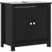 Maison Exclusive - BERG Meuble sous vasque Noir Bois de pin 60x34x59 cm