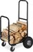 Wan GmbH Stockage de bois de chauffage - Chariot à bois de chauffage avec 4 roues jusqu'à 60 kg - intérieur extérieur - acier - grand stockage de bois - stockage de bois de chauffage - noir
