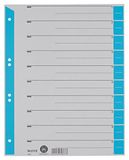 Leitz Tabbladen voor A4, omslag en 10 tabbladen, tabs kunnen individueel op maat worden gesneden, 25 stuks, extra breed, grijs/blauw, 100% gerecycled karton, 16523030