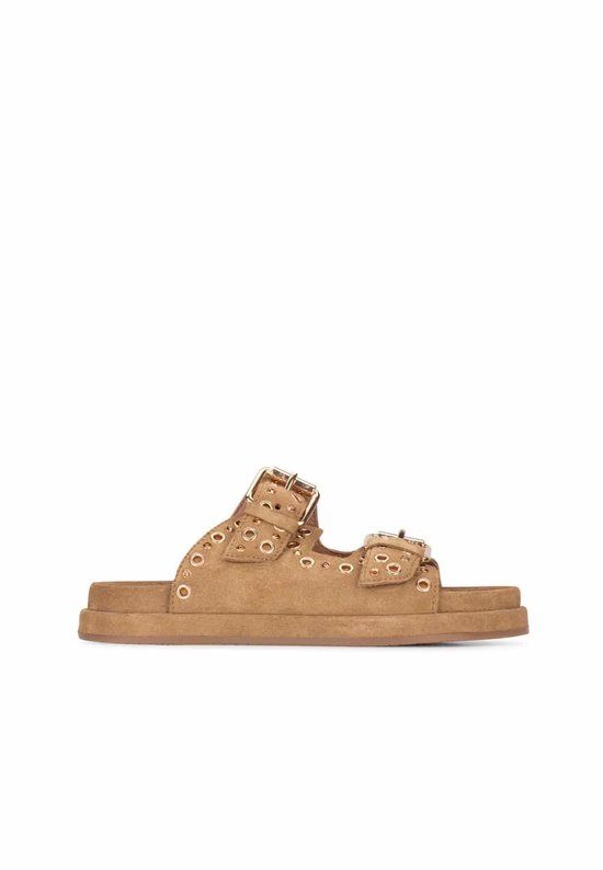 Posh PS Poelman Suede Slippers Camel