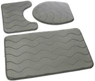 P.P.H.U. EUROMAT Tapis de bain antidérapant Sumba Gris clair Ensemble 3 pièces