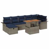 vidaXL Tuinbank Set 8 st Grijs poly rattan