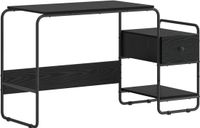 vidaXL Bureau met opslag Zwart eiken 131,5 x 50 x 75,5 cm