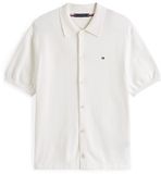 Tommy Hilfiger Heren Casual Overhemd Korte Mouw Slim Fit Katoen Beige M