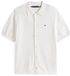 Tommy Hilfiger Heren Casual Overhemd Korte Mouw Slim Fit Katoen Beige M
