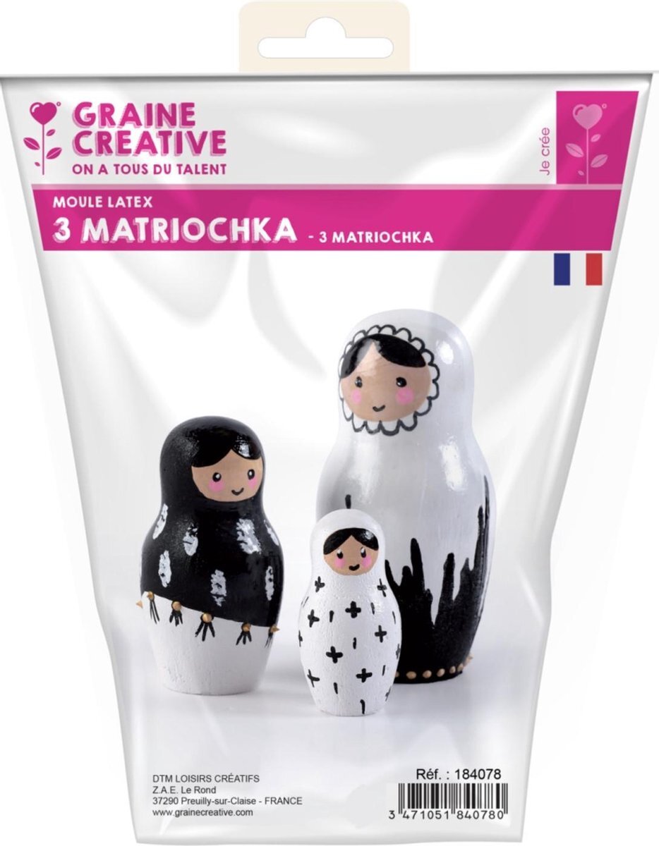 Graine Créative Latex Gietmal Matroesjka Poppen Set 3 stuks