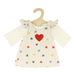 Heless 2530 - Poppenkleertjes ''Hart Confetti'', 2-delige set met ribfluwelen jurk en T-shirt, voor poppen en knuffels maat 35-45 cm