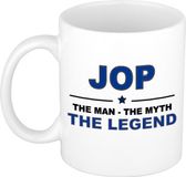 Bellatio Decorations naam cadeau mok - Jop - man myth legend - koffiemok - 300 ml - collega - vaderdag