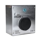 EVECUBE B Wallbox - station de recharge durable en acier inoxydable pour véhicules électriques et PHEV avec une puissance de charge maximale de 22 kW (avec prise universelle)
