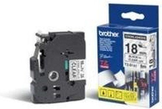 Brother TZe-S141 label tape - black on clear - 18mm