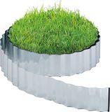 Merkloos Relaxdays borderrand metaal, 12 meter, flexibel, 16 cm hoog, zilver