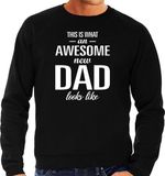 Bellatio Decorations Shoppartners Bv Awesome new dad - sweater zwart voor heren - Aanstaande vader/ papa cadeau XL