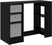 vidaXL Bureau Zwart Eiken 100 x 40 x 75 cm Bewerkt hout