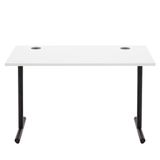 Amazon Basics Computerbureau, eenvoudig, voor kantoor, wit tafelblad, zwart frame, rechthoekig, eenvoudige montage, 120 x 60 x 73,6 cm