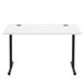 Amazon Basics Computerbureau, eenvoudig, voor kantoor, wit tafelblad, zwart frame, rechthoekig, eenvoudige montage, 120 x 60 x 73,6 cm