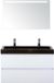 BES LED Maxx XL Badmeubelset 100 cm - Wit Hoogglans - Wastafel Lucca 2 Kraangaten met LED Spiegel