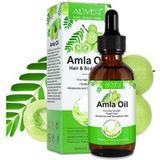 P-Beauty Huile d'Amla, huile capillaire pour une croissance intensive des cheveux, contre les pellicules et la perte de cheveux, pressée à froid, biologique et végétalienne, vitamine C, acide aminé, 60 ml