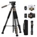 K&F Concept Camerastatief voor smartphone, 190 cm, S255A3+BV01, licht statief met telefoonclip, voor DSLR Nikon Canon Sony, iPhone, Samsung, Bluetooth-afstandsbediening