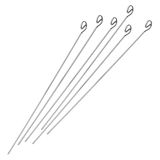 FMprofessional grillspiesen, sjasliekspiesjes van roestvrij staal, hoekige vleesspiesjes voor vlees, zeevruchten en groenten (kleur: zilver), hoeveelheid: 6 stuks