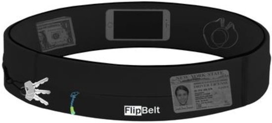 FlipBelt Runners waistbelt zipper zwart uni