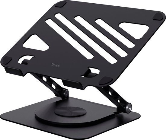 Trust Zeff Laptop Stand - Metal - Adjustable and Foldable - 360 Degree Rotation - 10-16 inch - Black