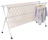Étendage à linge pliable, acier inoxydable, 124-198 cm, avec roulettes
