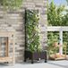 vidaXL Tuinplantbak met schutting en wielen bruin 40 x 40 x 131,5 cm