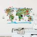 Zelfklevende Sticker Kinderen Zelfklevende stickers voor kinderen, wereldkaart, wanddecoratie voor kinderkamer, 65 x 120 cm