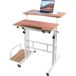 Sifree - Bureau Informatique Avec Plateau Inclinable, Design Table Ordinateur Roulettes Avec Freins Bureau Ordinateur 80x60x67-117cm