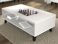 RAVAGE Table basse 90 cm blanc brillant