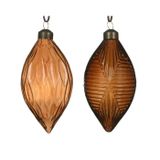 Decoris Ornament glas olijf d6.5h13.5 cm
