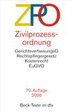 Zivilprozessordnung. dtv Verlagsgesellschaft Zivilprozessordnung. ZPO: mit Einführungsgesetz, Unterlassungsklagengesetz, Schuldnerverzeichnisführungsverordnung, Gerichtsverfassungsgesetz mit ... Textausgabe. Rechtsstand: 27. Oktober 2025