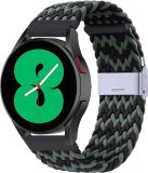 By Qubix Qubix Braided Nylon Smartwatch Bandje 22mm Groen/Zwart Geschikt voor Garmin Forerunner 970 / 570 (47mm) / 255